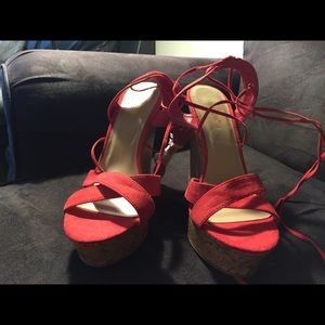 Size 11 lace up wedges from Shoedazzle, brand new